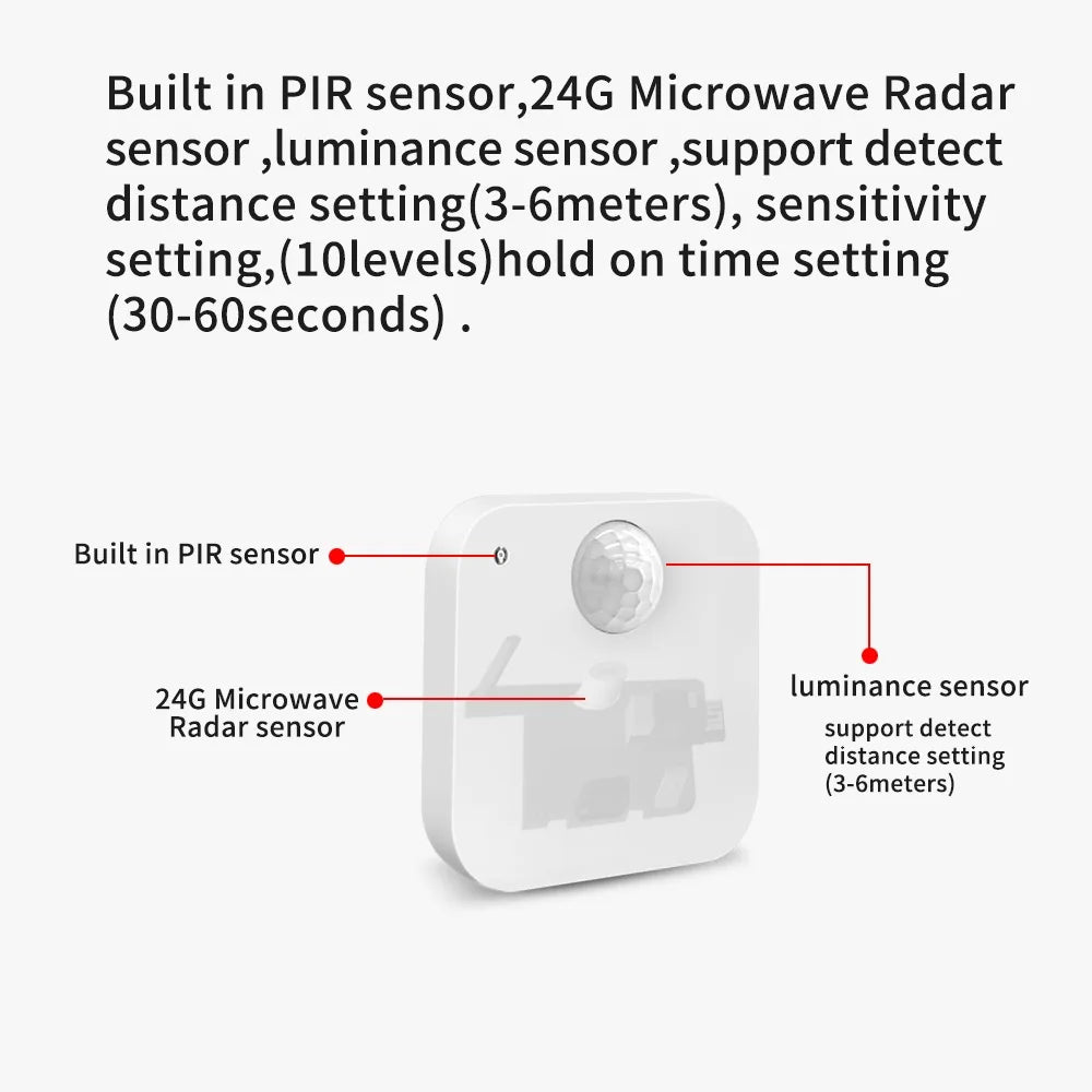Lincukoo Tuya Zigbee Smart 3in1 Human Motion Presence Sensor Suitable for Tuya and Home Assistant Platforms MQTT ZIGBEE3.0
