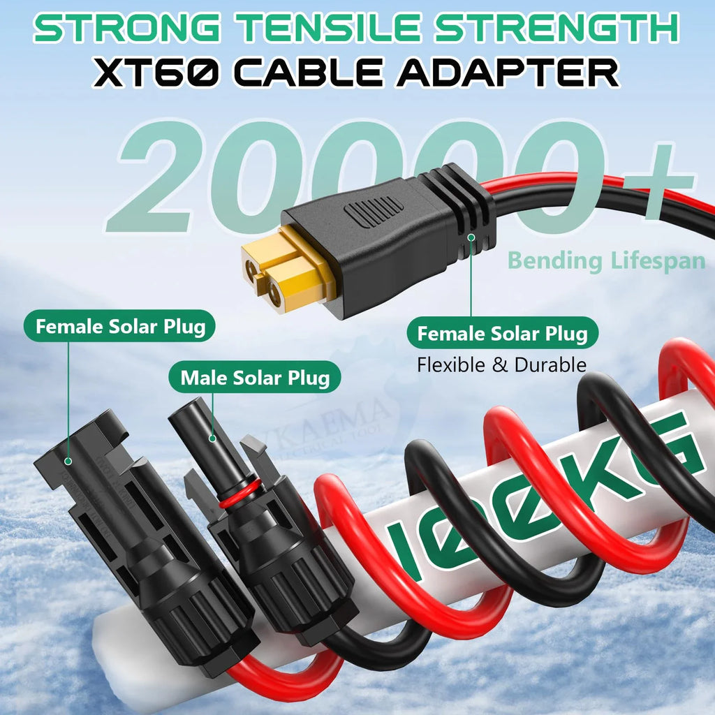 Solar Charge Cable XT60-F Adapter to Solar Female Connector Extension Cable 12AWG 6M Wire for Solar Panels Car RVS Trucks Ships