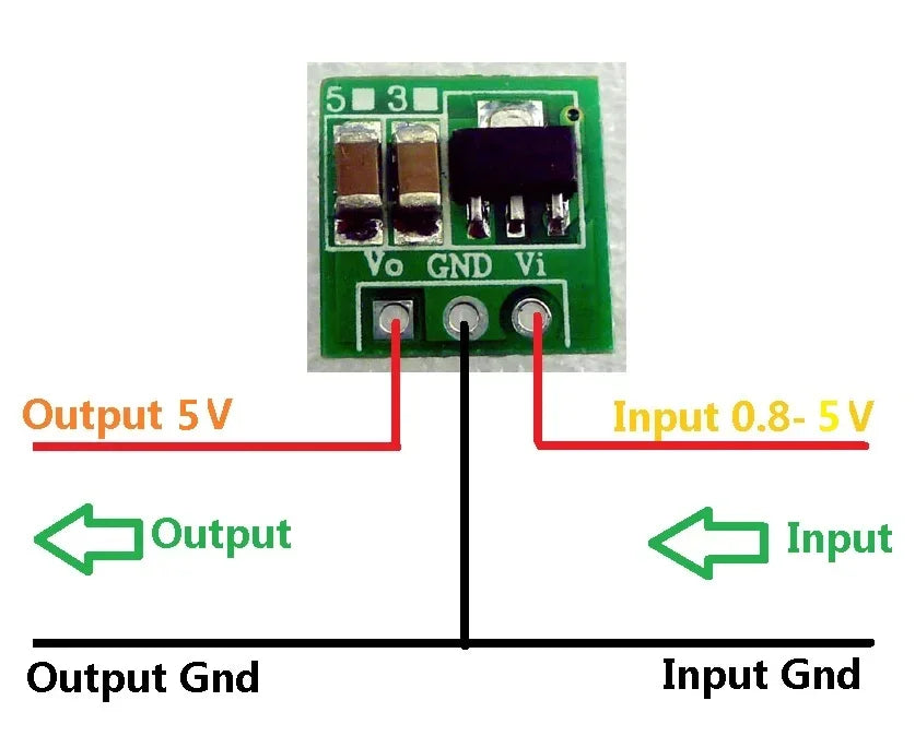 5pcs DC-DC 0.9-3.3V to 3.3V 500mA 0.9-5V to 5V Mini Step Up Boost Power DC to DC For Arduino Voltage Converter Module