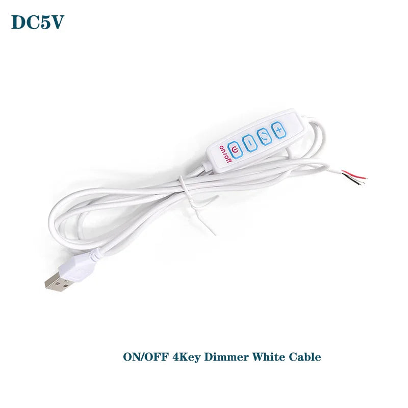 Warm White DC5V 3W USB LED Lights 5730 Chip Single/3 Color Reading Night Light Desk Book Tablet Lamp Switch Power Cable Dimmable