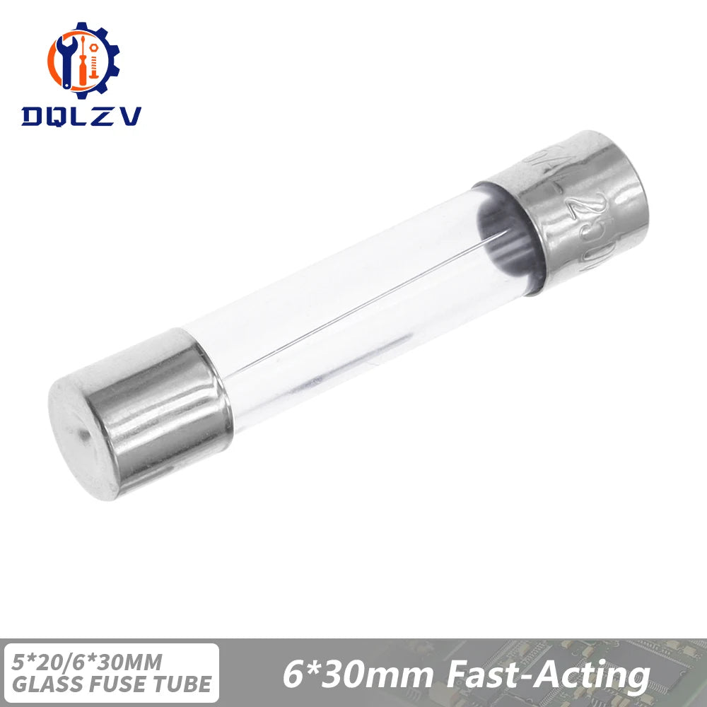 5*20mm 6*30mm Fast Blow Glass Tube Fuses 5x20mm 6x30mm 250V 0.5A 1A 2A 3A 4A 5A 6A 8A 10A 15A 20A 25A 30A AMP Slow Blow Fuse