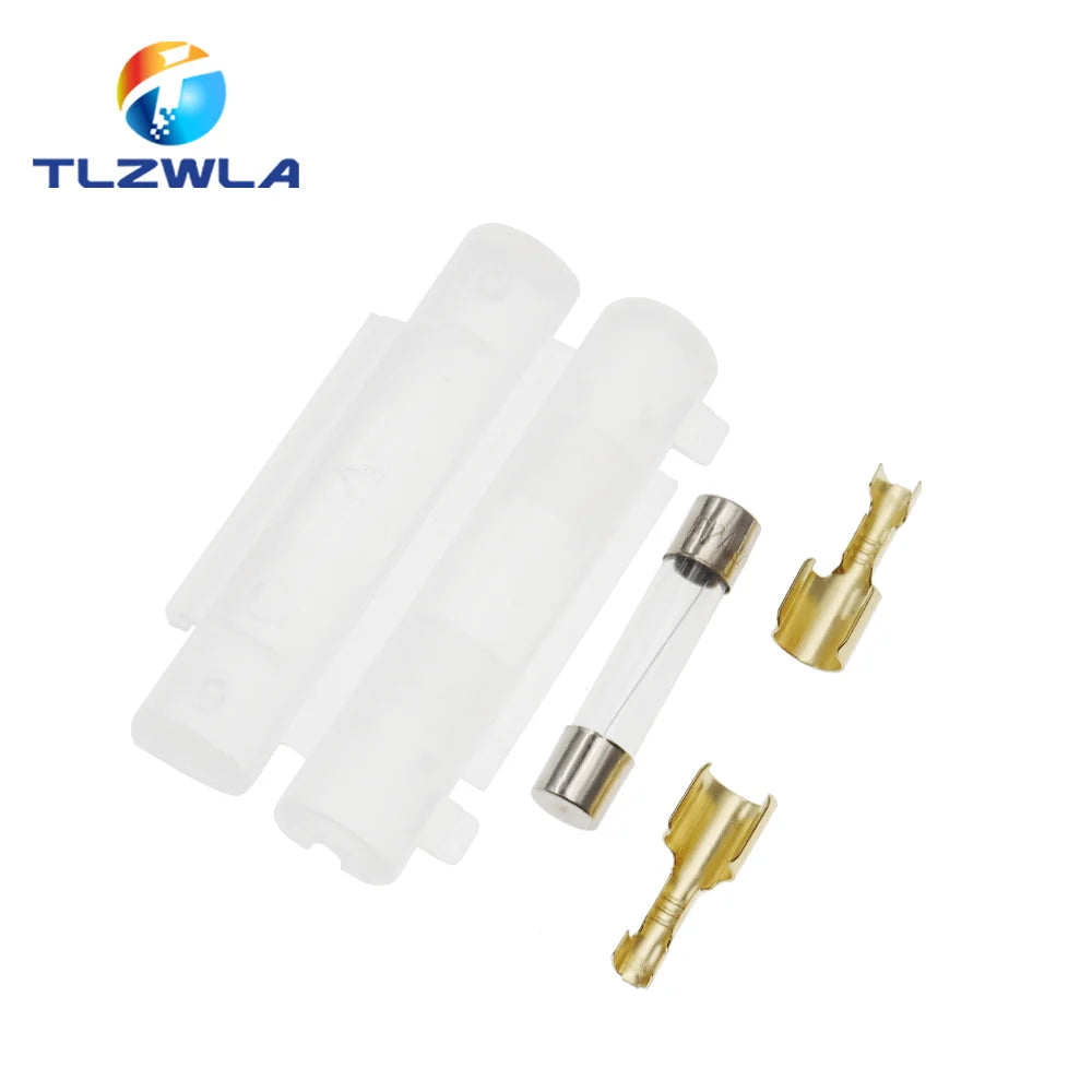 5Set 6X30MM Glass Fuse Holder With 250V 0.25A 0.5A 1A 1.5A 2A 3A 3.15A 4-30A 6*30MM Fuse Socket Flip shell Black/White Flip Type