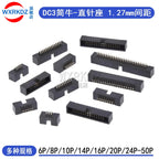 10pcs 1.27MM 6/8/10/20/24/26/34/40/44/50/60P 60PIN JATG IDC3 MALE SOCKET straight idc box headers PCB CONNECTOR DOUBLE ROW  IDC3