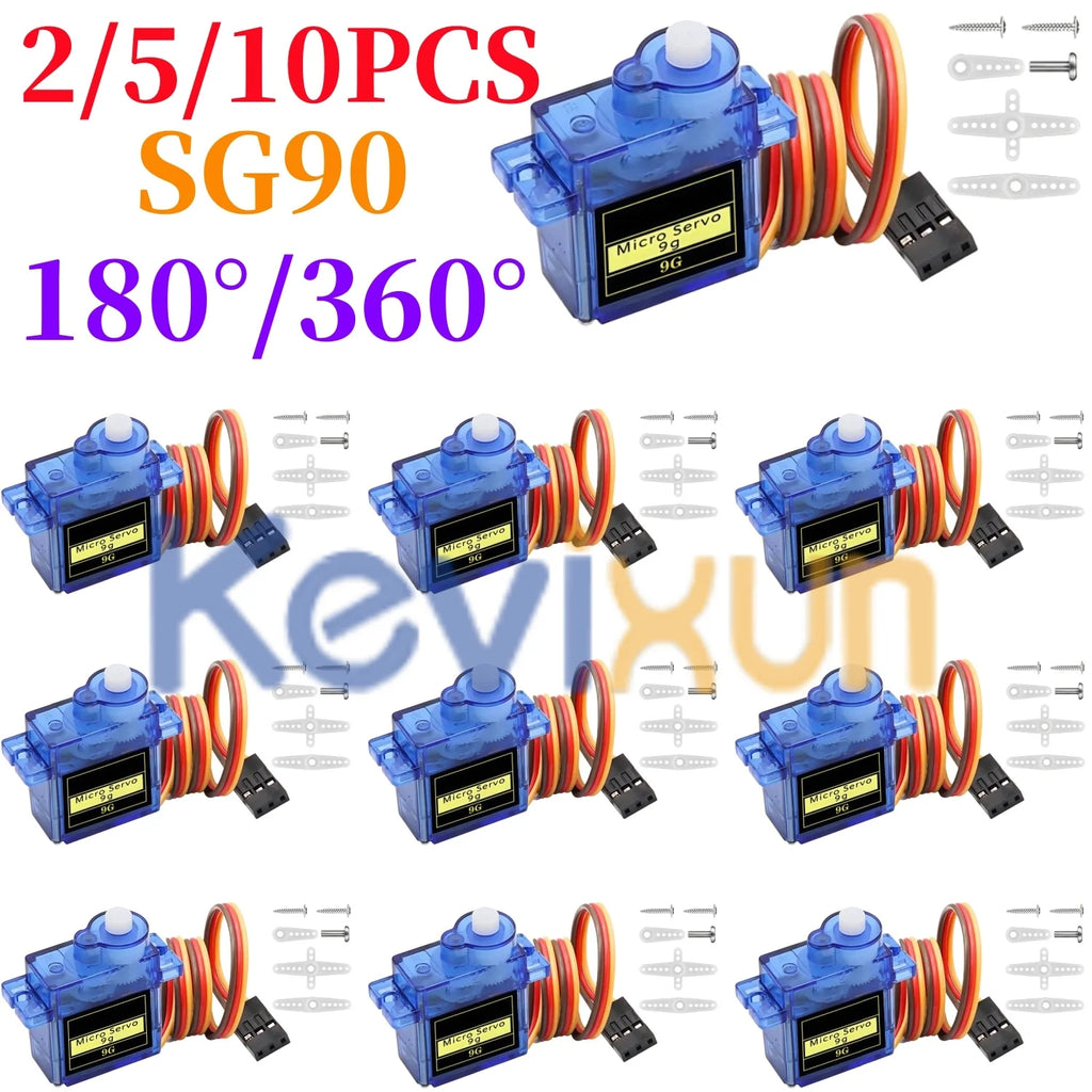 2/5/10 PCS SG90 9G Micro Servo Motor Control for RC Robot Arm Servomotor Toy Airplane Helicopter Aircraft Models 180°/360°