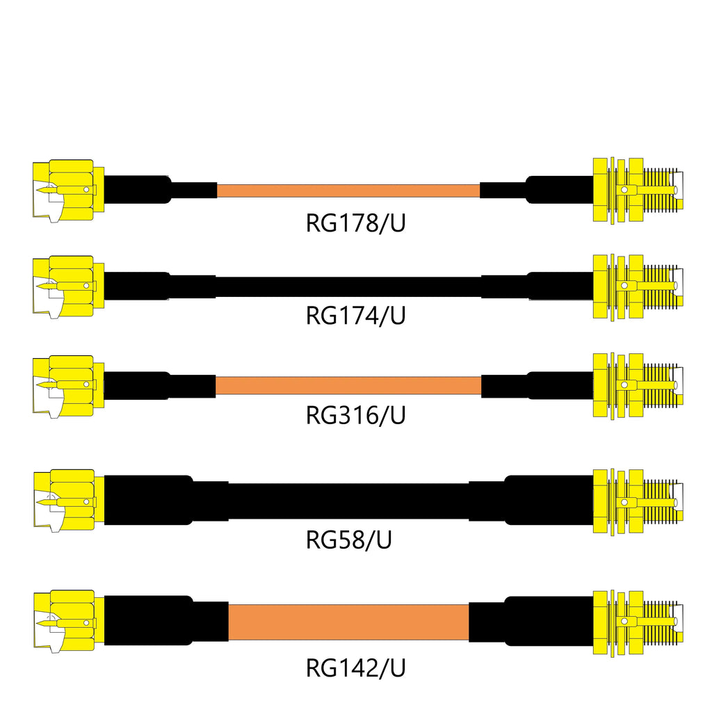 SMA  Male to Female RF Plug Jack Connector Pigtail Extension Cable for RG174 RG178 RG316 RG58 RG142