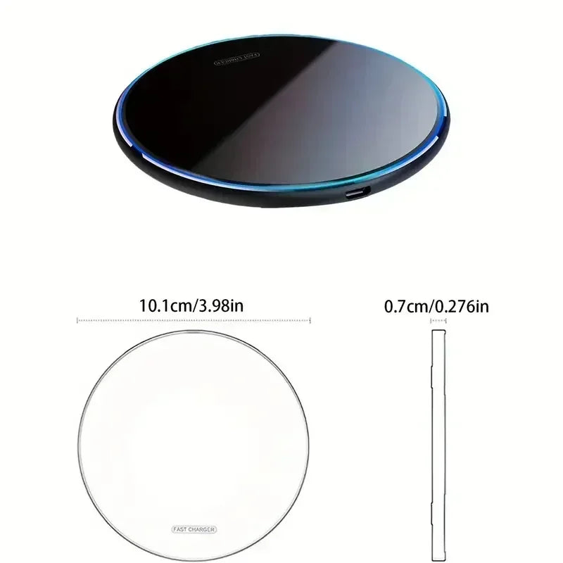 Phone Acrylic Metal Wireless Charger Station Led Light for iPhone 16 15 14 13 12 Pro Max Samsung S24 Xiaomi Mini Fast Charging