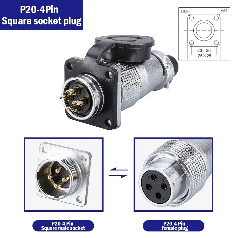 PLS20 Aviation Connector 2/3/4/5/6/7/8/9/10/12Pin Air Carrier Male Female Plug Connector WS20 TP20