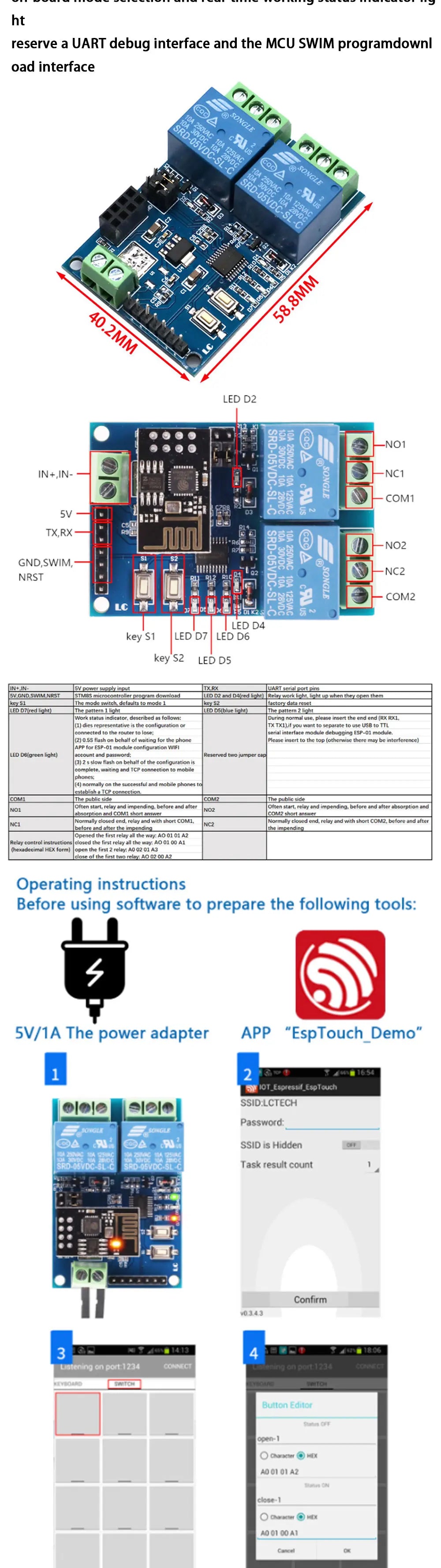 ESP8266 ESP-01 5V 1 Channel 2 Way WiFi Relay Module Things Smart Home Remote Control Switch ESP01 WIFI Wireless Module Phone APP
