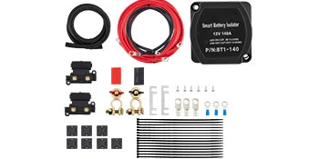 SucceBuy Split Charge Relay Kit Voltage Sense Relay Professional 12V 140AMP 2/4/5/6 mtr Battery Cable for ATVs UTVs RVs Camping