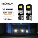 10/20x Car LED Bulb T10 W5W LED Signal Light Canbus 12V 6000K Auto Claerance Wedge Side Reverse Lamps 2835 2SMD White No Error