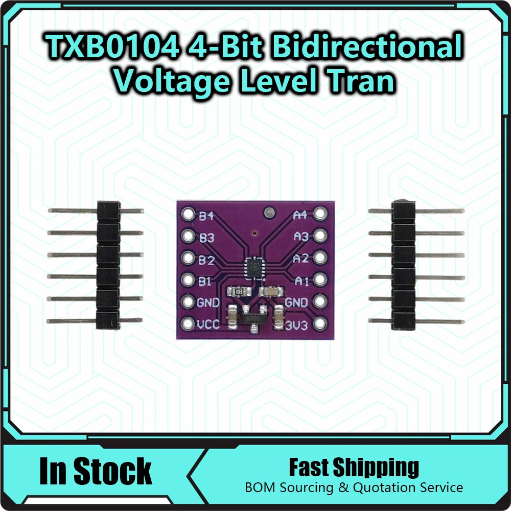 TXB0104 4-Channel Bidirectional Logic Level Shifter Auto Direction Sensing 1.8V to 5.5V for I2C UART GPIO, No Pull-Up Resistors
