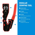 RJ45 Crimp Tool Pass Through Crimper Cutter for Cat6a Cat6 Cat5 8P8C Modular Connector Ethernet All-in-one Wire Tool