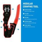 RJ45 Crimp Tool Pass Through Crimper Cutter for Cat6a Cat6 Cat5 8P8C Modular Connector Ethernet All-in-one Wire Tool