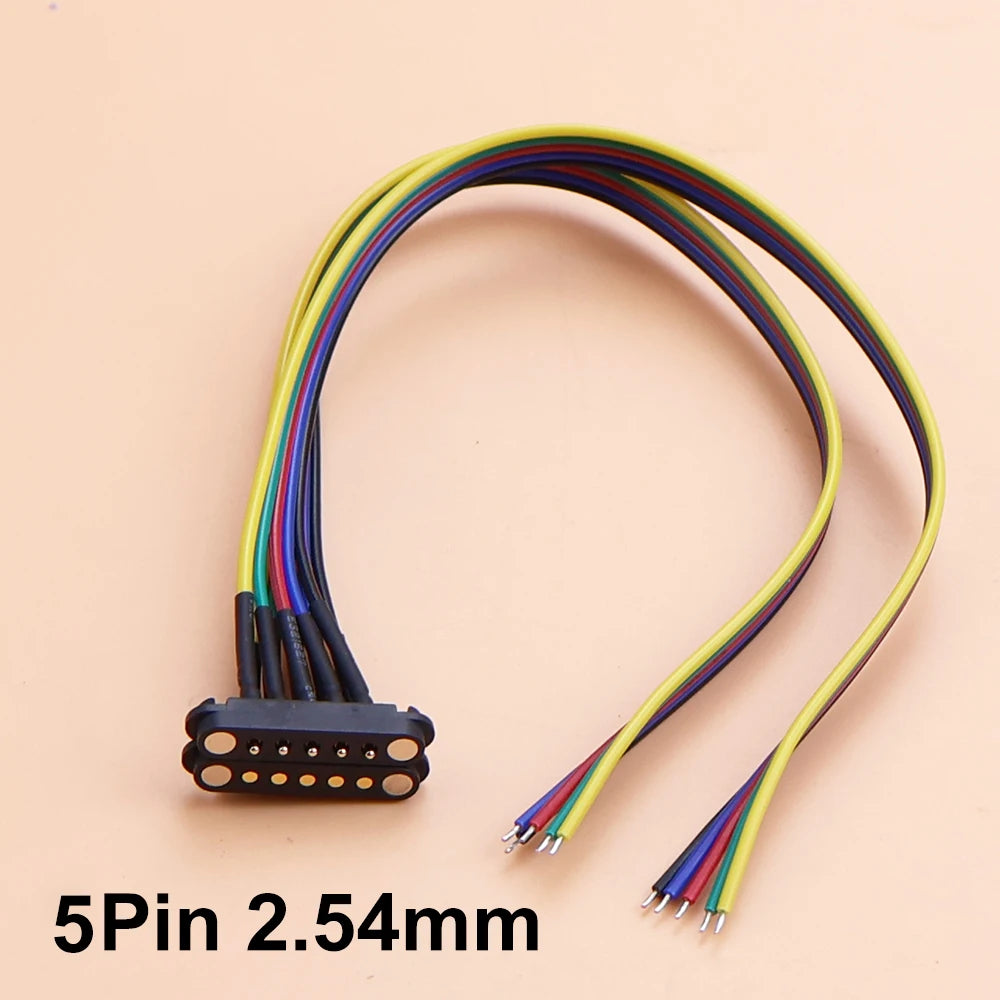 1Set 2.5/2.54 MM Pitch Spring Loaded Male Female 2P 3 4 5 6 7 8  Pole Through Holes PCB BTB Connector 2A DC Magnetic Pogo Pin