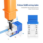 ZoeRax RJ45 Cat6 Keystone Jacks Slim Profile 1/10/30-Pack, 90-Degree Ethernet Punch Down Keystone Jack Adapter