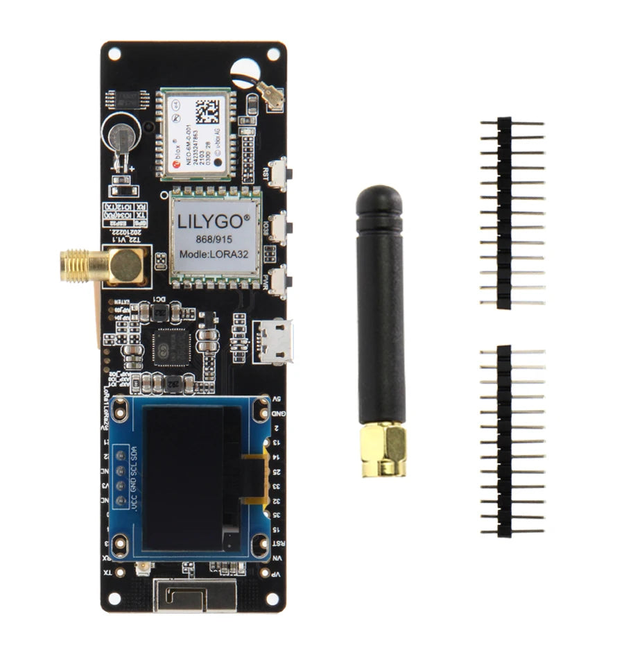 LILYGO® TTGO Meshtastic T-Beam V1.2 ESP32 LoRa Development Board 433MHz 868MHz 915MHz 923MHz WiFi BLE GPS OLED Display AXP2101