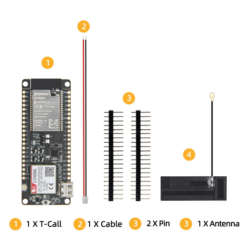LILYGO TTGO T-Call V1.4 ESP32 WIFI Wireless Bluetooth Module FPC Antenna SIM Card SIM800L Module