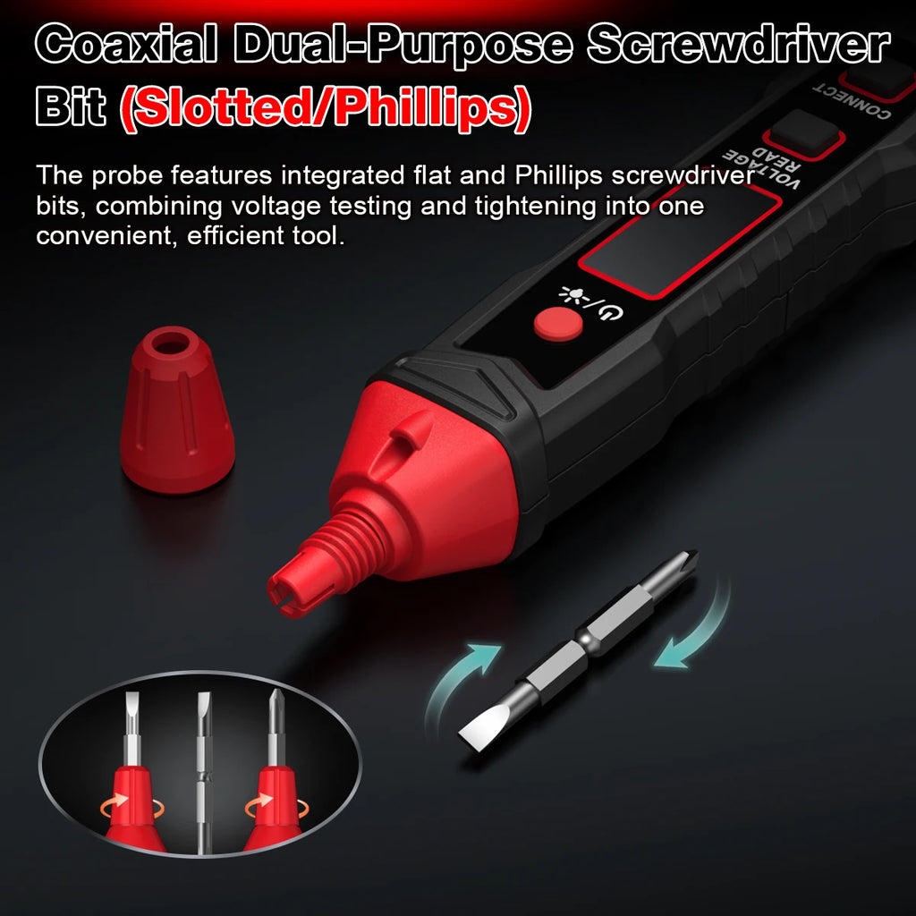 HABOTEST Digital Voltage Tester Pen HT91E+ LCD AC Voltage Detector 12-300V Live Neutral Wire Finder Flashlight  Electrical Tool