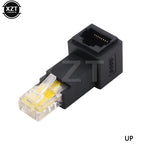 Up Down Left Right Angled 90 Degree 8P8C FTP STP UTP Cat 5e RJ45 Lan Ethernet Network Extension Male to Female