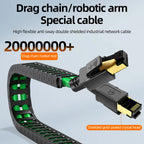 BYXGD Cat5e SFTP Drag Chain Cable 22AWG Double Shielded High Flexible RJ45 Cable IP67 Waterproof For PLC Robotic Arm Automation