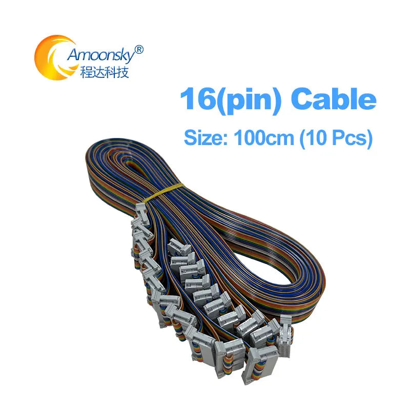 LED Display 16P 16 Pin Flat Cable 20cm 40cm 60cm 80cm 100cm Pure Copper Flat Ribbon Data LED Module Receiver Cable Signal Cable