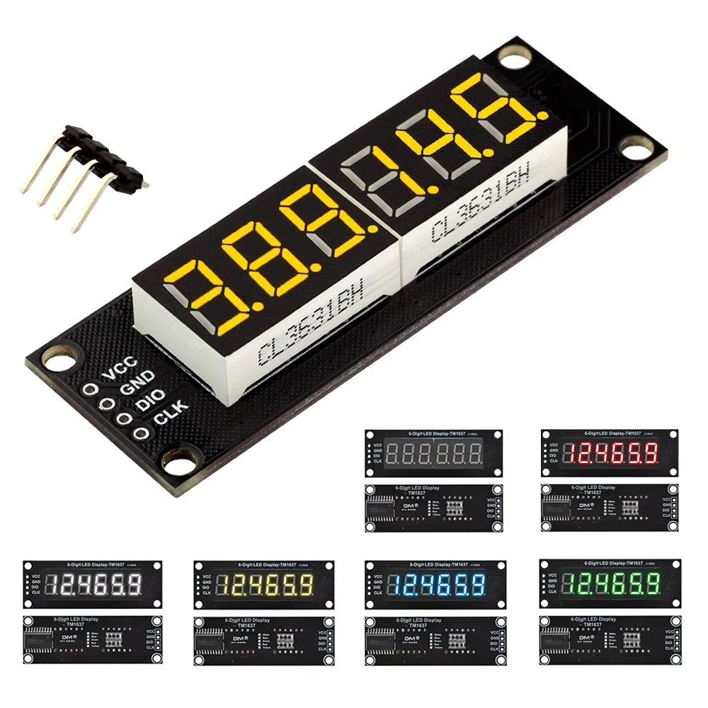 0.36 Inch 4 Bits 6-Digit LED Digital Display Tube Module 5V 7 Segments TM1637 0.36" Anode Tube Decimal Display Module