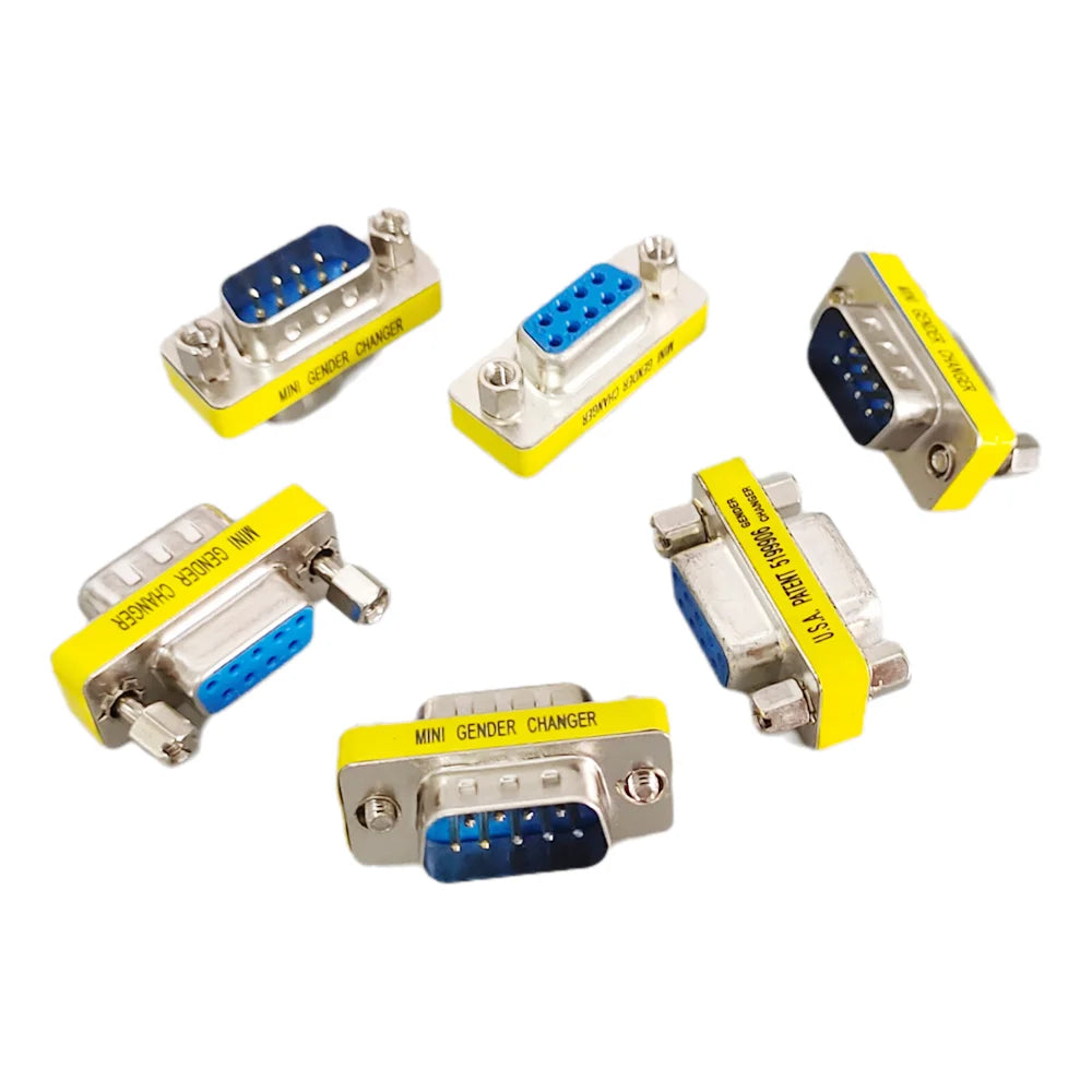 2/5PCS DB9 9Pin Male to Female/Male to Male/Female to Female/ Mini Gender Changer Adapter RS232 Serial plug Com Connector