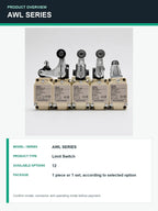 TEZUO AWL Series IP67 Limit Switch, 15 Actuator Models for Industrial Automation