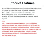 XL334P4 USB2.0 4-port Controller Expansion Module USB 2.0 to 4 Channel Way Splitter USB-HUB Type-C Extender Board 40MB/S
