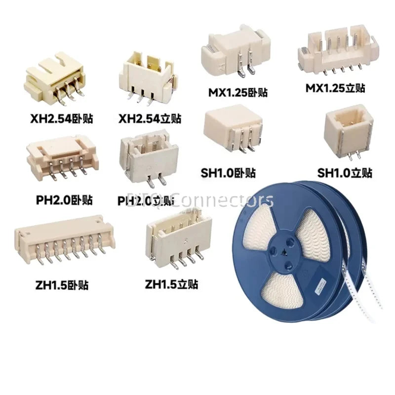 50pcs SH1.0mm/MX1.25mm/ZH1.5mm/PH2.0mm/XH2.54mm horizontal and vertical SMT SMT 2/3/4/5/6/7/8/9/10/11/12Pin