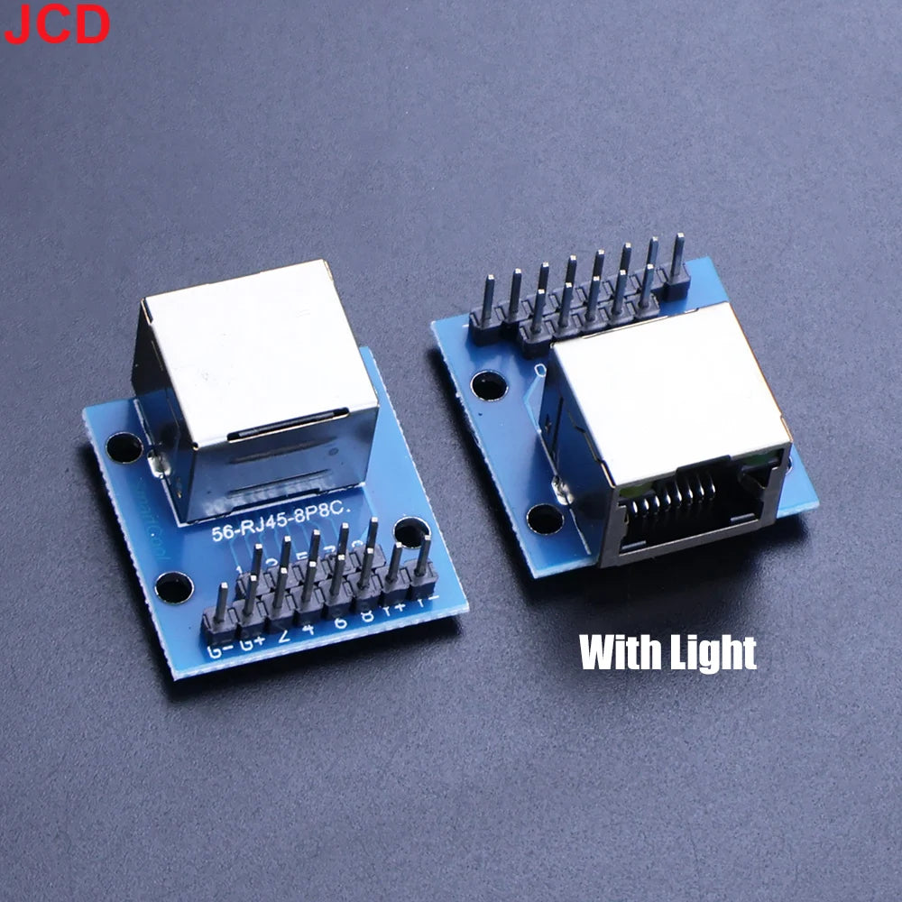 JCD 1pcs RJ45 Breakout Board With LED Lights,8P8C Female Socket Connector RJ45 Adapter Test Board with Pin Headers