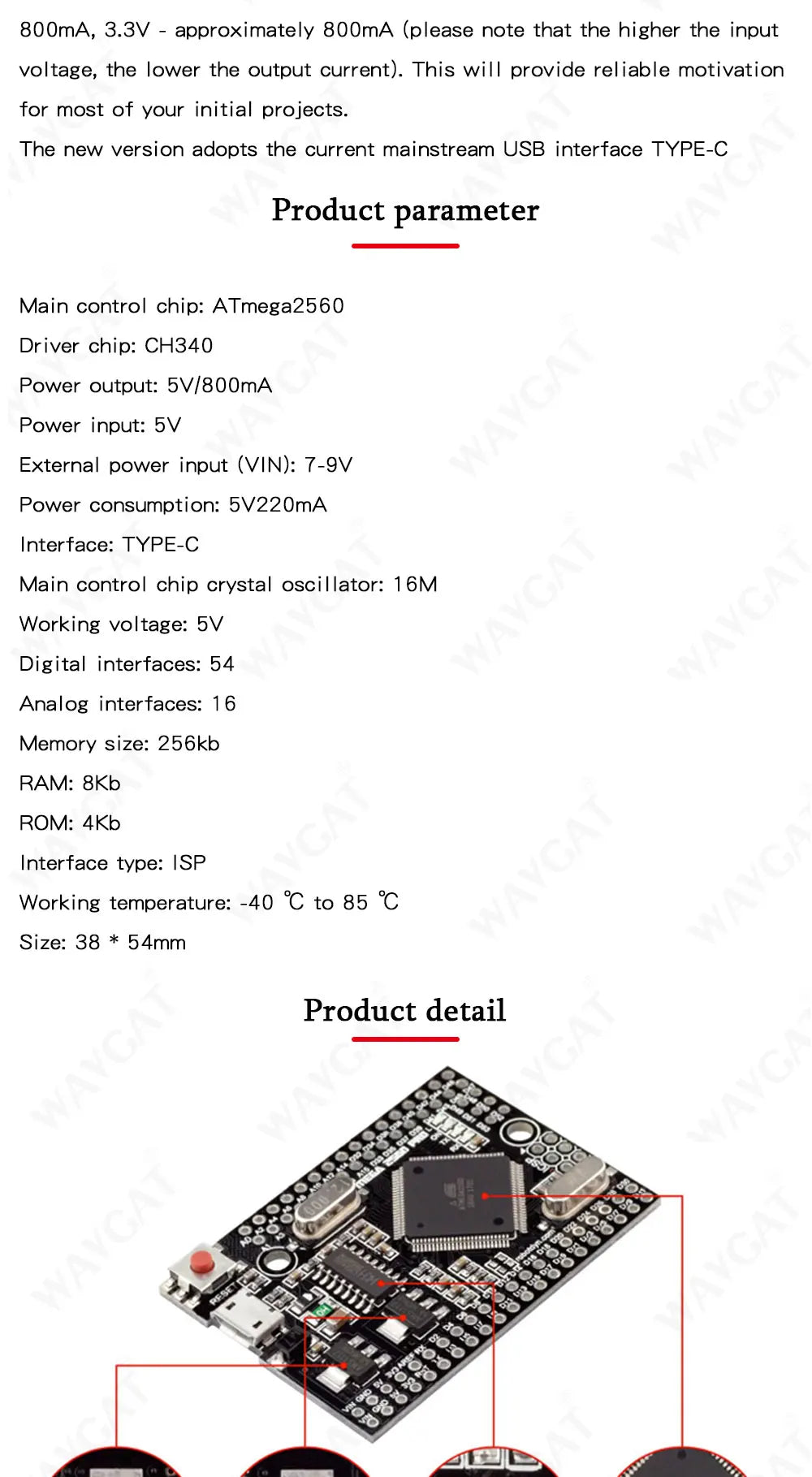 Mega 2560 PRO MINI  Micro 5V (Embed) CH340G ATmega2560-16AU with male pinheaders Compatible for arduino Mega