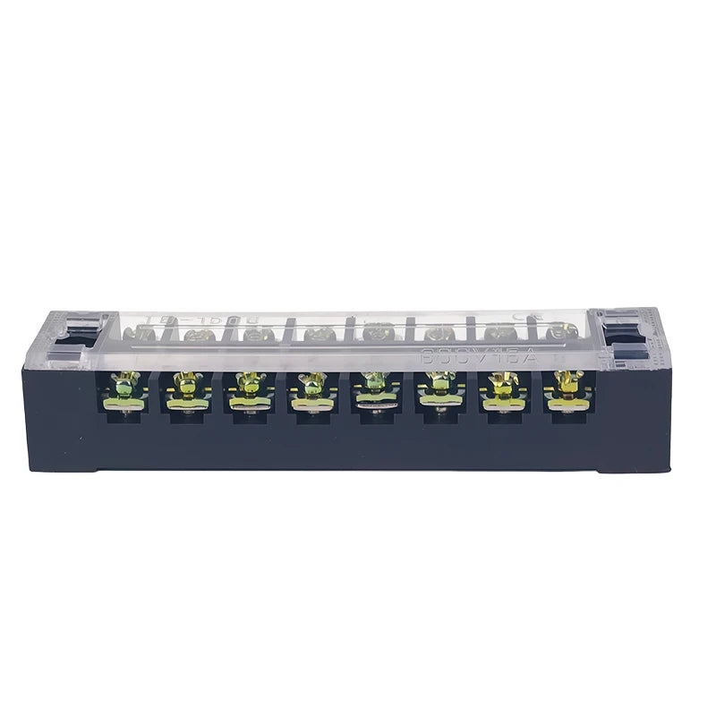 1PCS- TB1508 Dual Row Thick Copper Screw Terminal Block Flame Retardant Grounding Strip Wire Connector 600V 15A