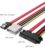 XH2.54&PH2.0 SATA Female Combo 7+15 Pin Data Cable And Power To SATA 7Pin+4 Pin Molex Serial ATA Lead Cable Power Adapter 30cm