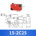 10Pcs Hinge Roller Lever Arm SPDT 1NO 1NC Snap Action Micro Switch,250W ~1500W optional.Lead Limit Switch