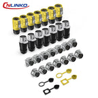 CNLINKO M20 IP68 Circular 2-5Pin 500V Connector Male/Female Solder Type, Heavy Duty Panel Mount for Industrial Equipment Marine