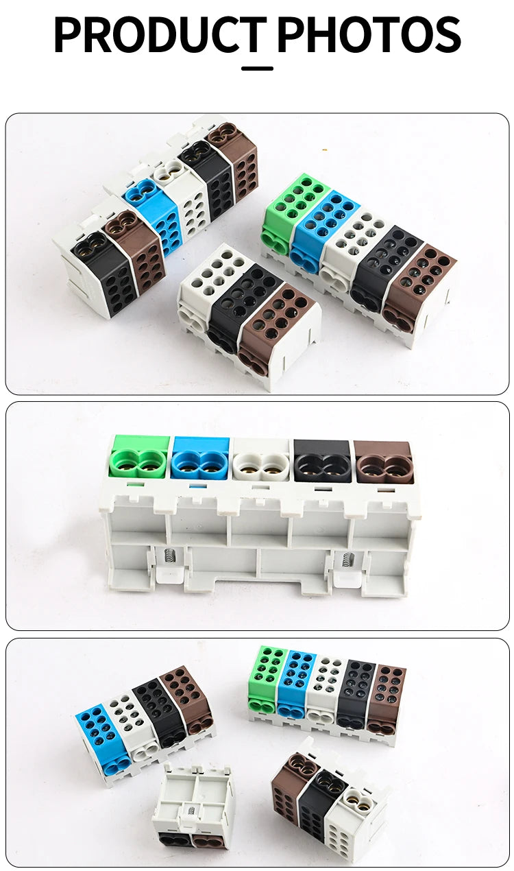 JINH DIN Rail Mount Stackable Hexagonal JHT3 Power Distribution Block Modular Heavy-Duty Cable Splicing Junction Box