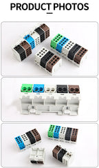 JINH DIN Rail Mount Stackable Hexagonal JHT3 Power Distribution Block Modular Heavy-Duty Cable Splicing Junction Box