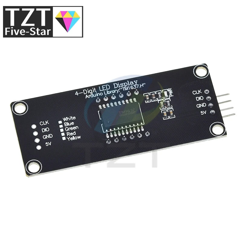 TM1637 LED Display Module for Arduino 4 Digit Tube 7 Segment 0.56 inch Time Clock Indicator Module Red Blue Green Yellow White
