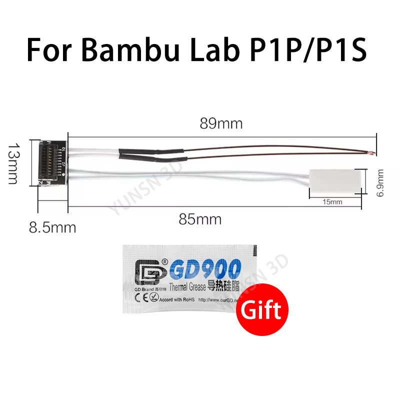 For BambuLab P1S P1P X1 X1C Upgrade Hotend Kit Heat Sinks Throat TZ V3.0 Nozzle Print Head Thermistor 3D Printer Accessories