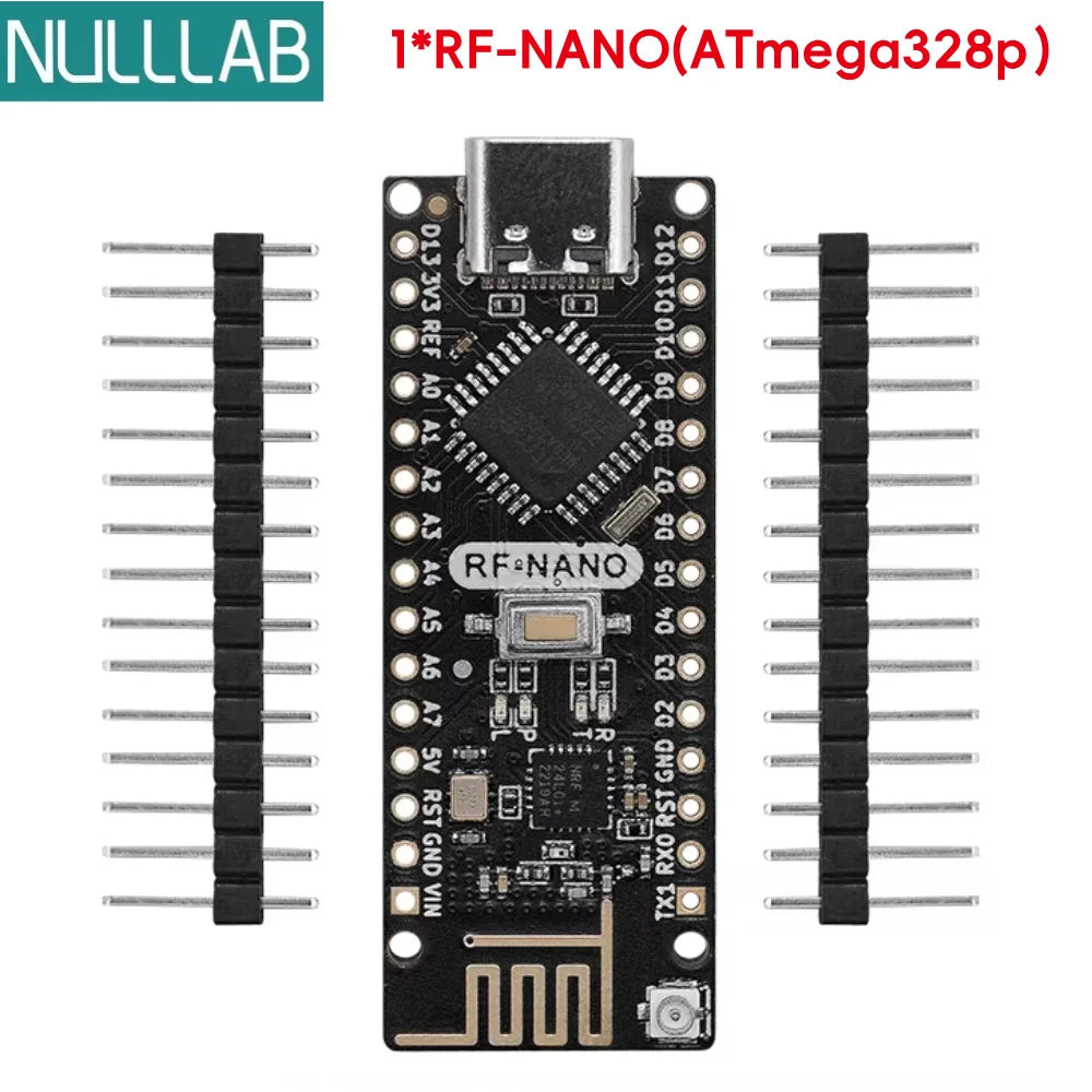 RF-Nano Board and Antenna Kit NRF24L01 Module Inside Arduino Compatible USB-C Support Arduino IDE ATmega328PB-AU Microcontroller