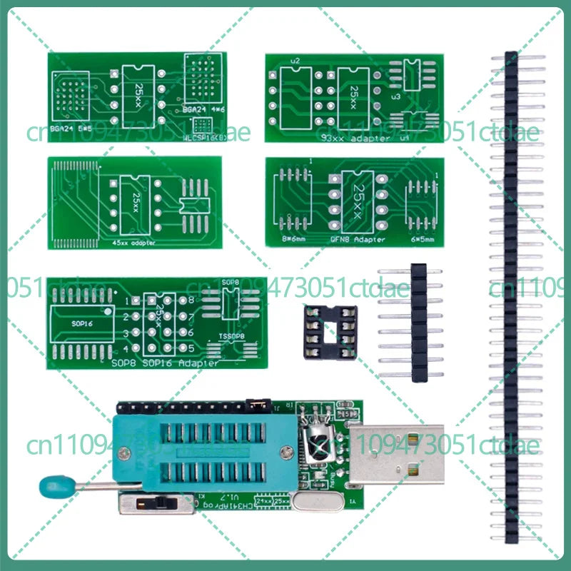 1-5pcs For CH341A V1.7 USB Programmer With 1.8V Level Shifter For W25Q64FW GD25LQ64