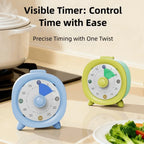 60 Minutes Visual Timer Ultra Silent Visualization Countdown Alarm Clock Self-discipline Round/Square Kitchen Timer