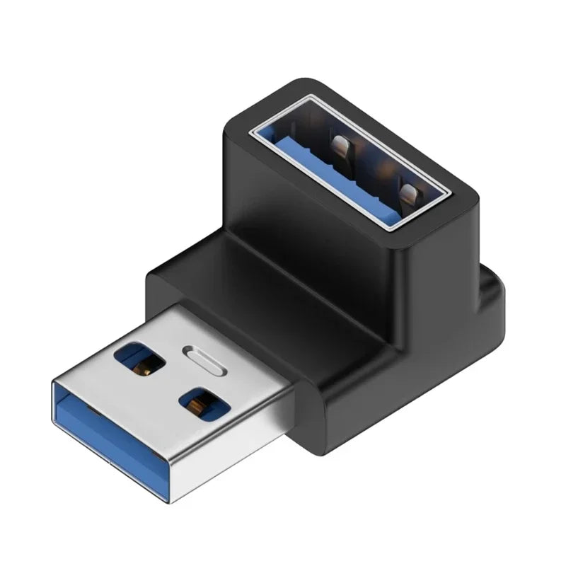 USB 3.0 Male to Female 90 Degree Right Angle Extension Adapter USB Upward Elbow Adapter 10Gbps for Laptop PC Connector Converte