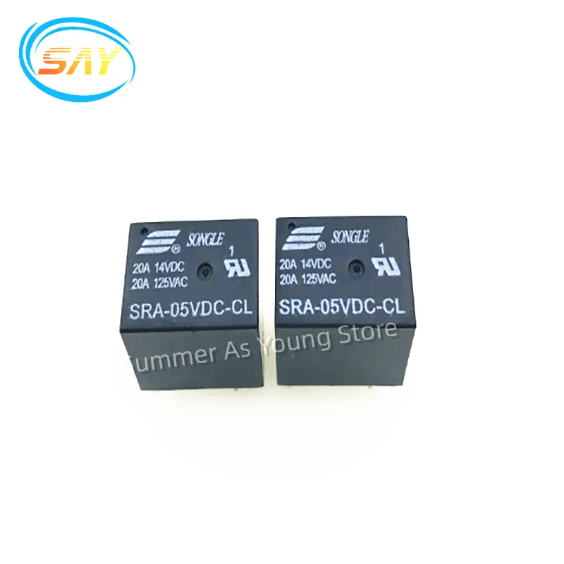 100PCS/LOT 100%New Original SRA-12VDC-CL SRA-24VDC-CL 5PINS 20A Automobile Relay