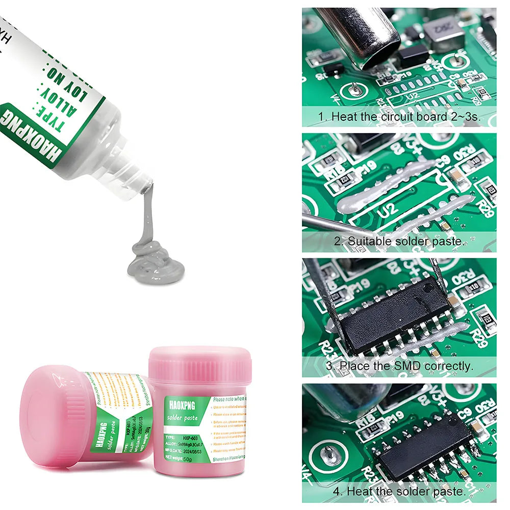 Solder Paste Flux For Soldering Sn99ag0.3cu0.7  Smd Repair Tin Paste 217℃ Tin Paste Set Welding Fluxes High Quality Flux