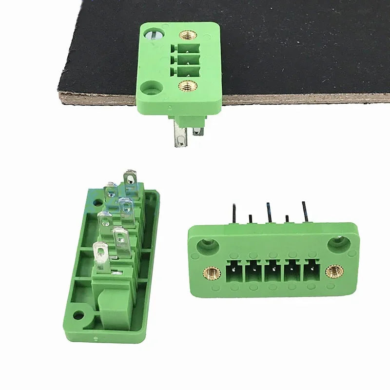 1Pair 15EDG 3.81mm Pitch Through Wall Plug-in Terminal Blocks 2/3/4/5/6/7/8Pin Plug & Pin Header Socket Set