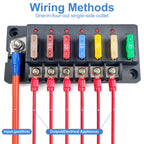 4/6Way Fuse Block 12V Blade Fuse Box Holder with LED Indicator Waterproof Cover Safe Compact Circuit Fuse Box for Car Boat