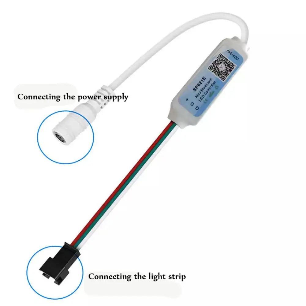 1PC Piexls Music Bluetooth App Controller SP621E DC5-24V Light Controller 3 PIN Addressable For WS2812B WS2811