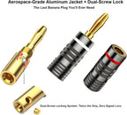 1-10PCS Dual Screw Locking 4MM Banana Plugs 24KGold Plated Copper OFC Speaker Connector for HIFI Audio System Terminal Adapter